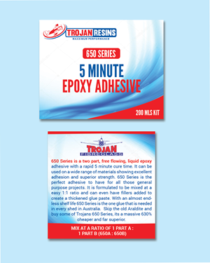 Label Design by shritaa1 for Trojan Fibreglass Pty Ltd | Design: #31136857