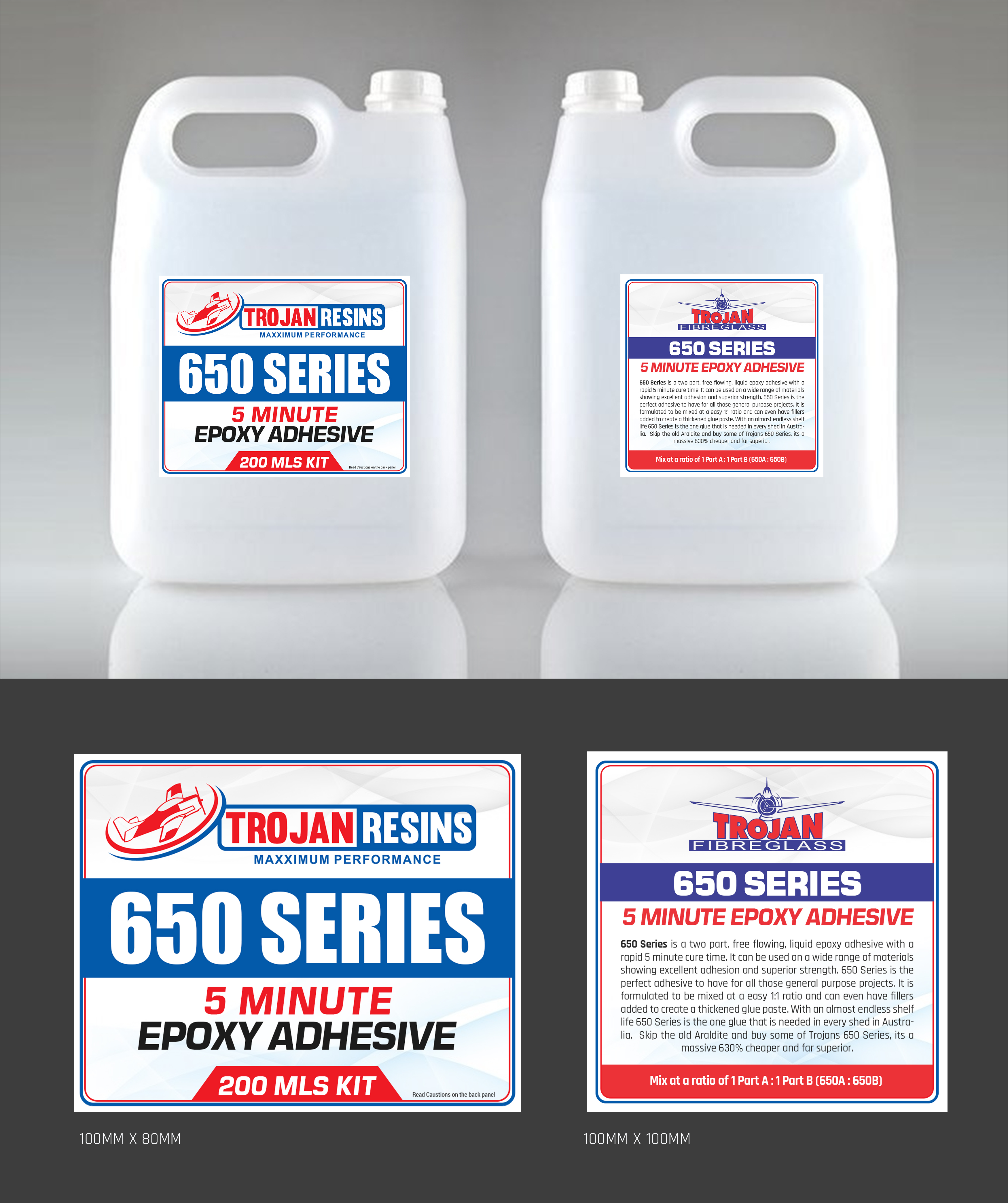 Label Design by ARTOGRAPHY for Trojan Fibreglass Pty Ltd | Design #31141432