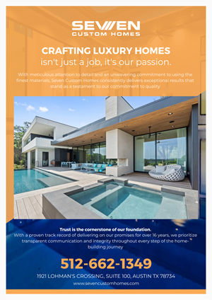 Design de Flyer par Yash4 pour Seven Custom Homes | Design : #31154007