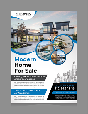 Design de Flyer par 3Guys pour Seven Custom Homes | Design : #31164096