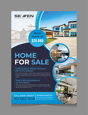 Design de Flyer par 3Guys pour Seven Custom Homes | Design : #31164097