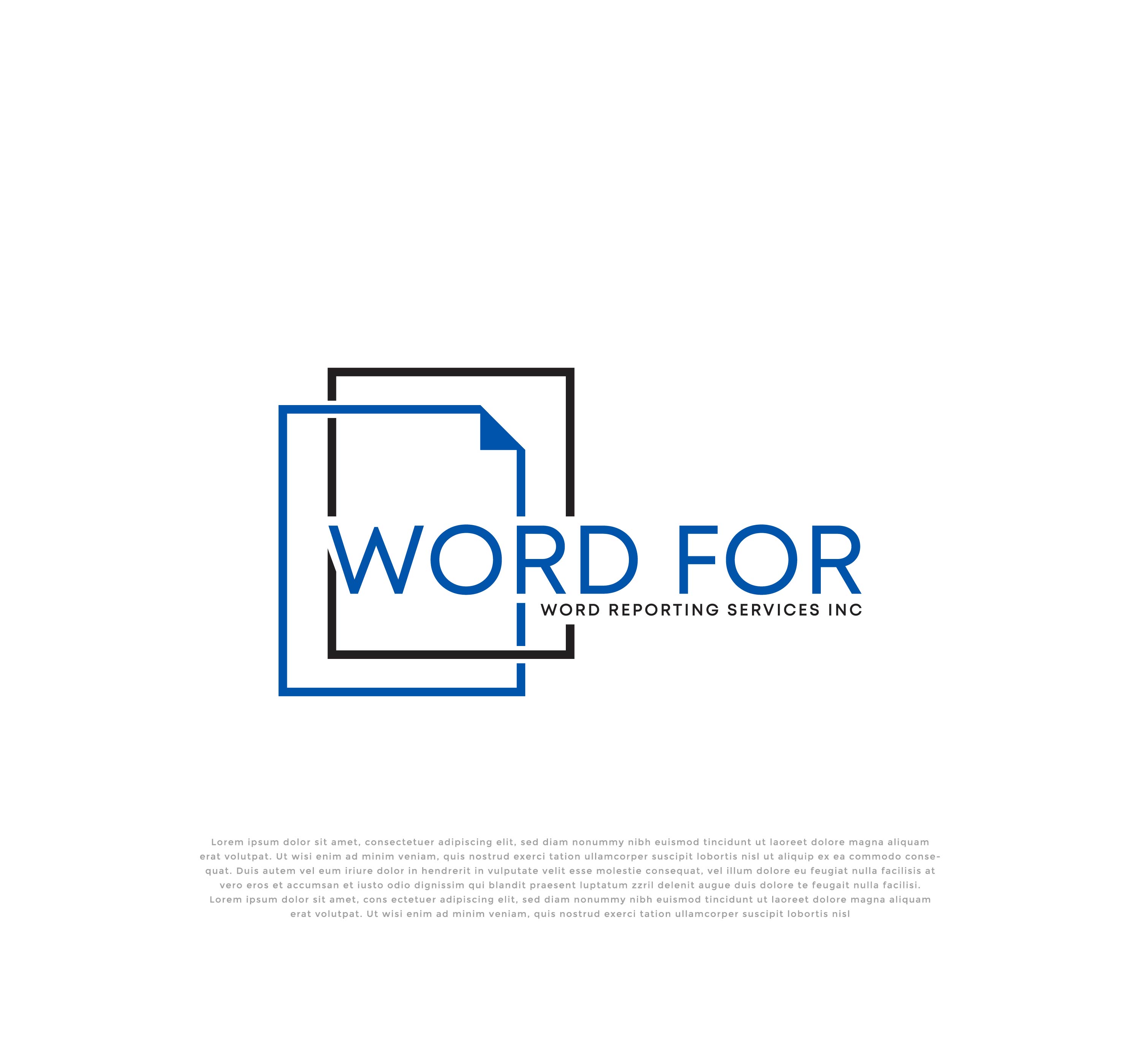 Logo Design by mehedi.h for Word For Word Reporting Services Inc. | Design #31159560