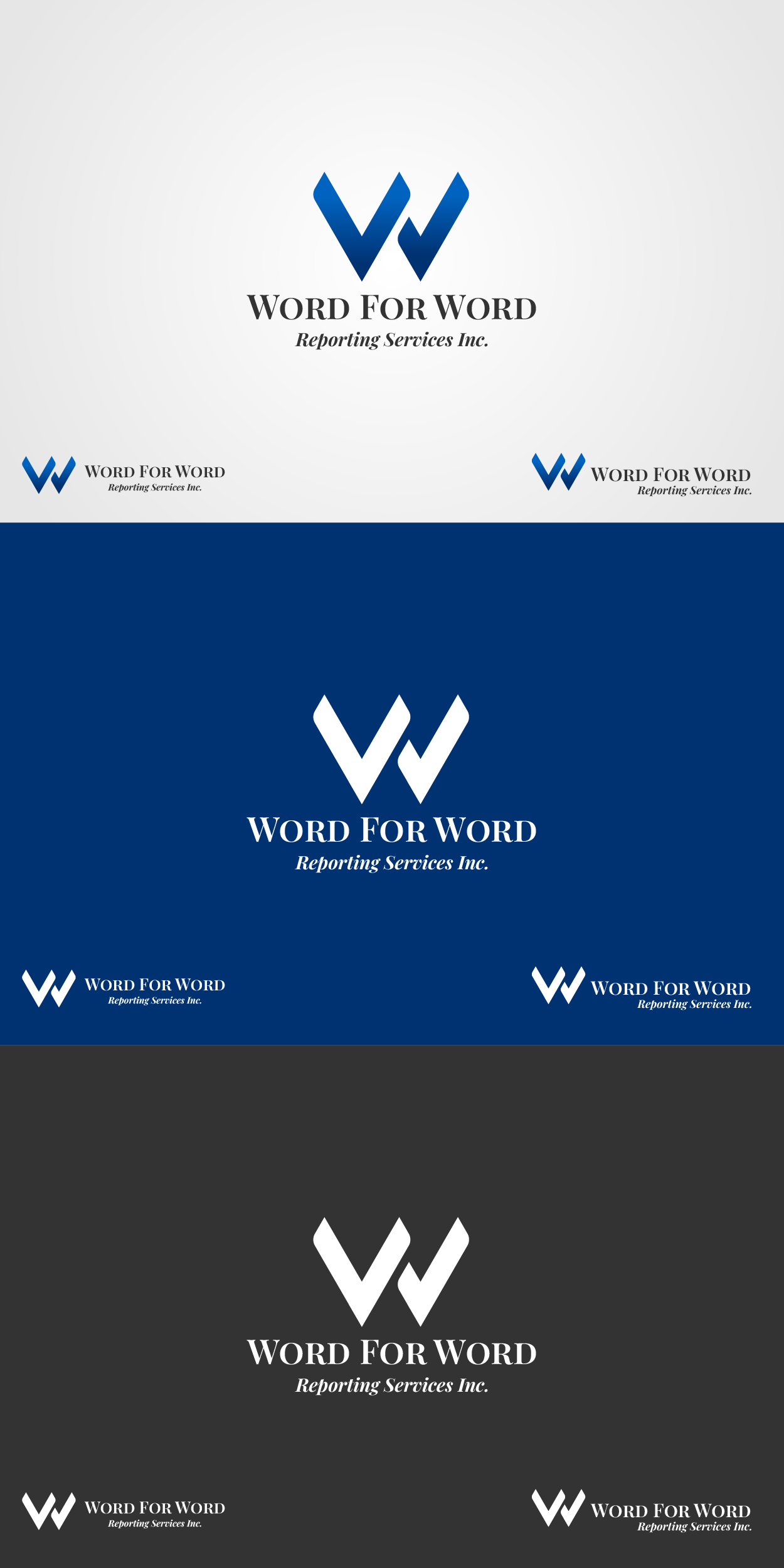 Logo Design by eLDRdsgn for Word For Word Reporting Services Inc. | Design #31163975