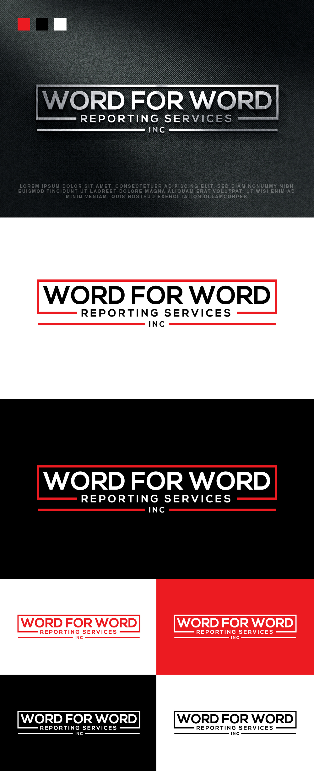 Logo Design by Ayub Zafar for Word For Word Reporting Services Inc. | Design #31168004