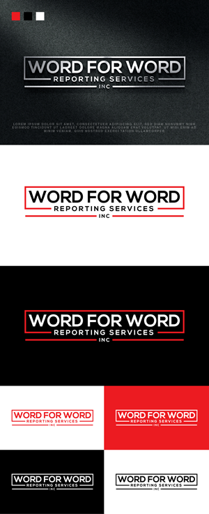 Logo Design by Ayub Zafar for Word For Word Reporting Services Inc. | Design: #31168004