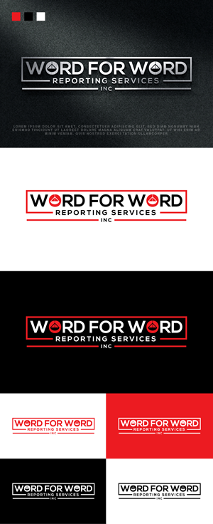 Logo Design by Ayub Zafar for Word For Word Reporting Services Inc. | Design: #31168008