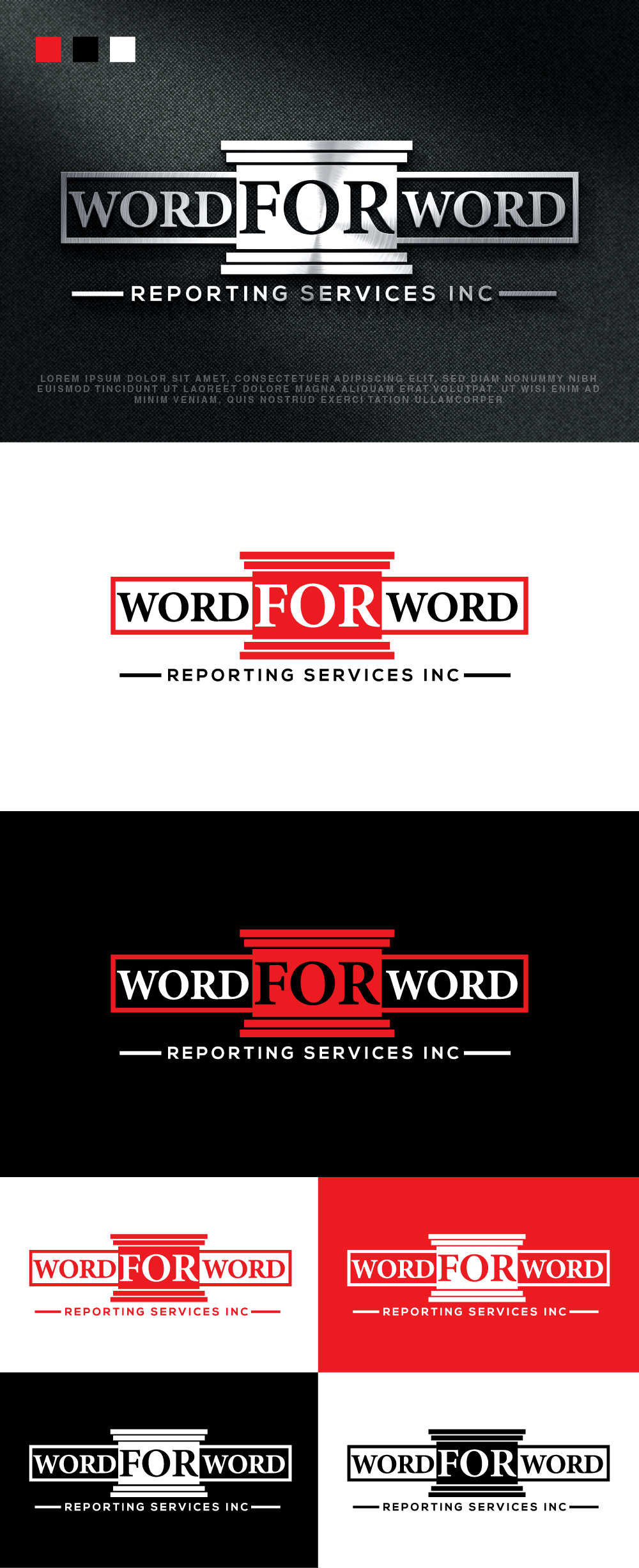 Logo Design by AlphabetZero.co.uk for Word For Word Reporting Services Inc. | Design #31168015