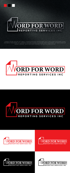 Logo Design by Ayub Zafar for Word For Word Reporting Services Inc. | Design: #31168043