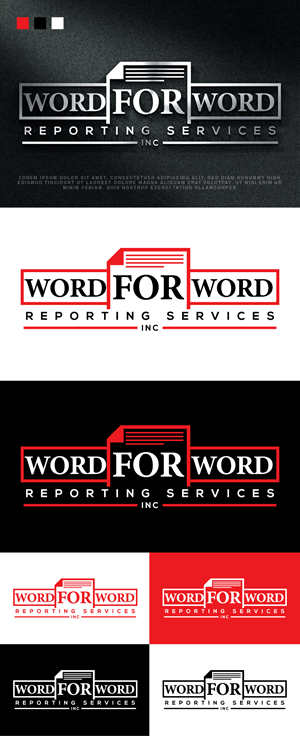 Logo Design by Ayub Zafar for Word For Word Reporting Services Inc. | Design: #31168055