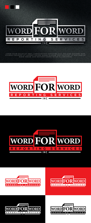 Logo Design by Ayub Zafar for Word For Word Reporting Services Inc. | Design: #31168057