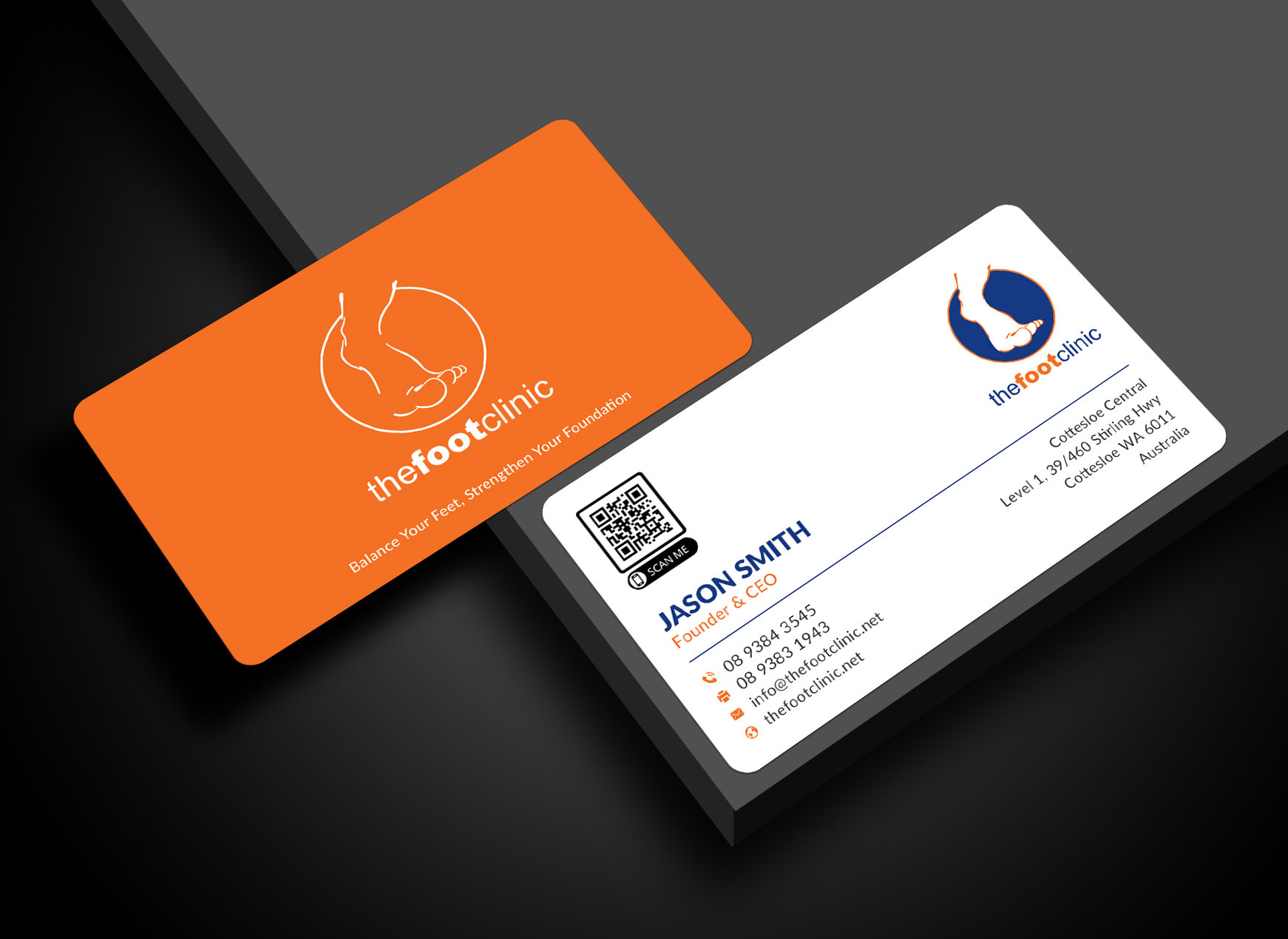 Business Card Design by Sun Moon Graphic Designer for The Foot Clinic | Design #31161176