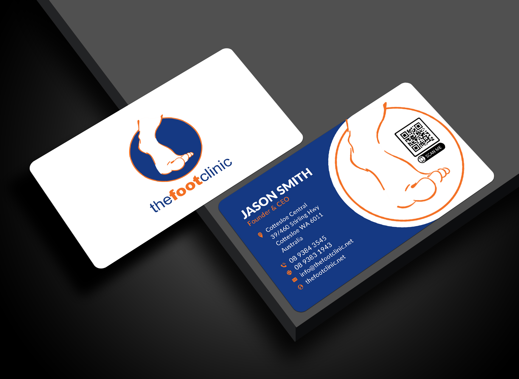 Business Card Design by Sun Moon Graphic Designer for The Foot Clinic | Design #31161179