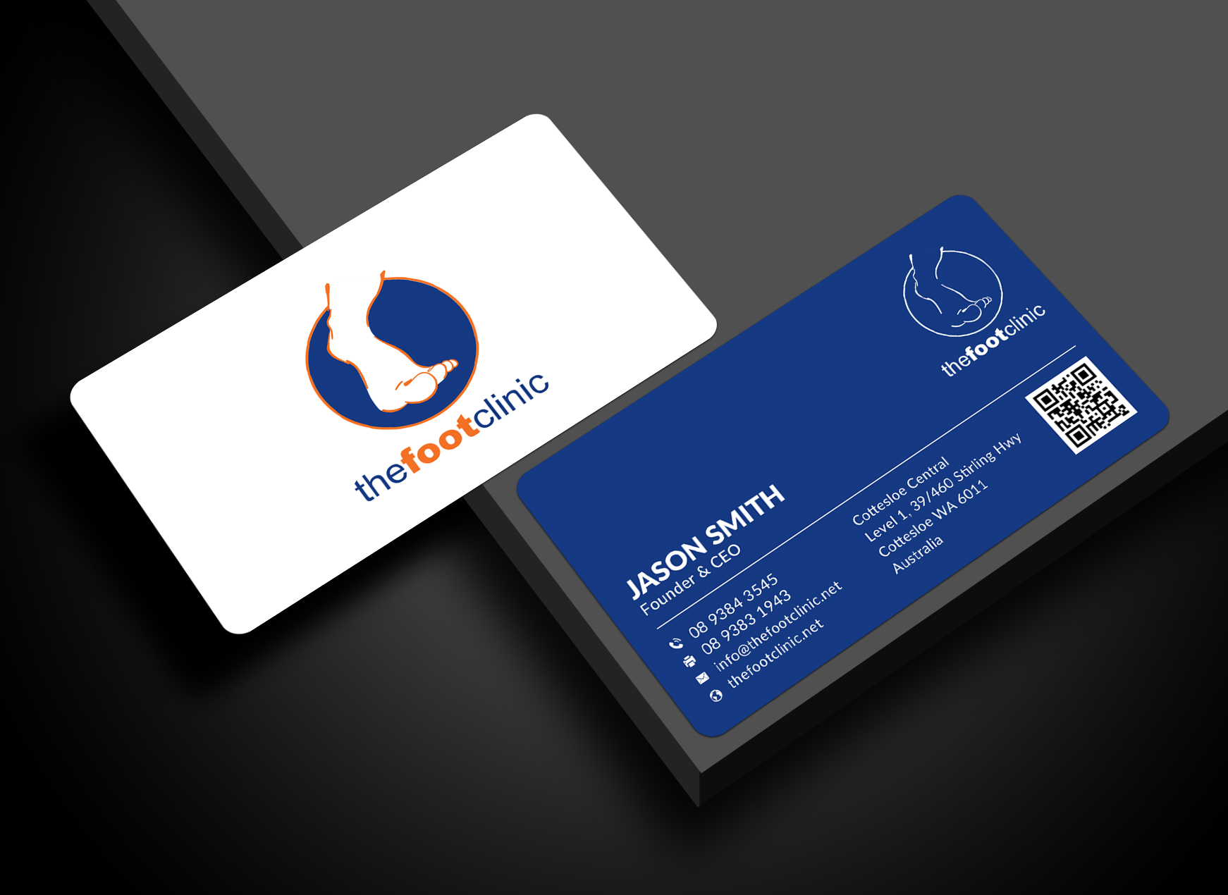 Business Card Design by Sun Moon Graphic Designer for The Foot Clinic | Design #31161205