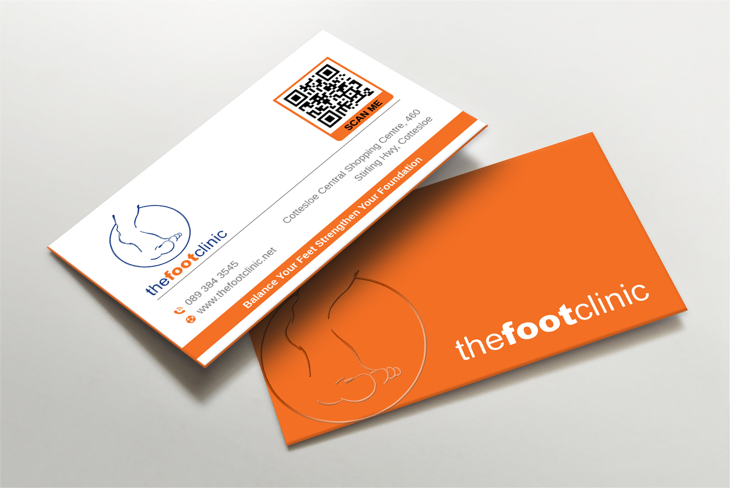 Business Card Design by LAXMI DESIGNHUB for The Foot Clinic | Design #31159823