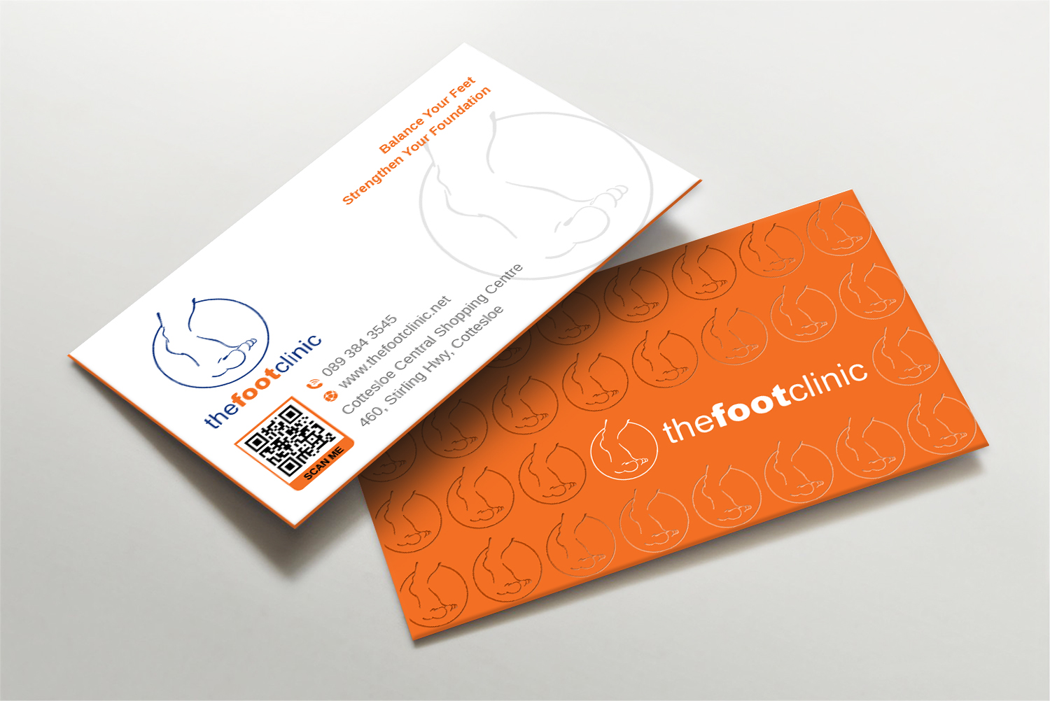 Business Card Design by LAXMI DESIGNHUB for The Foot Clinic | Design #31159827