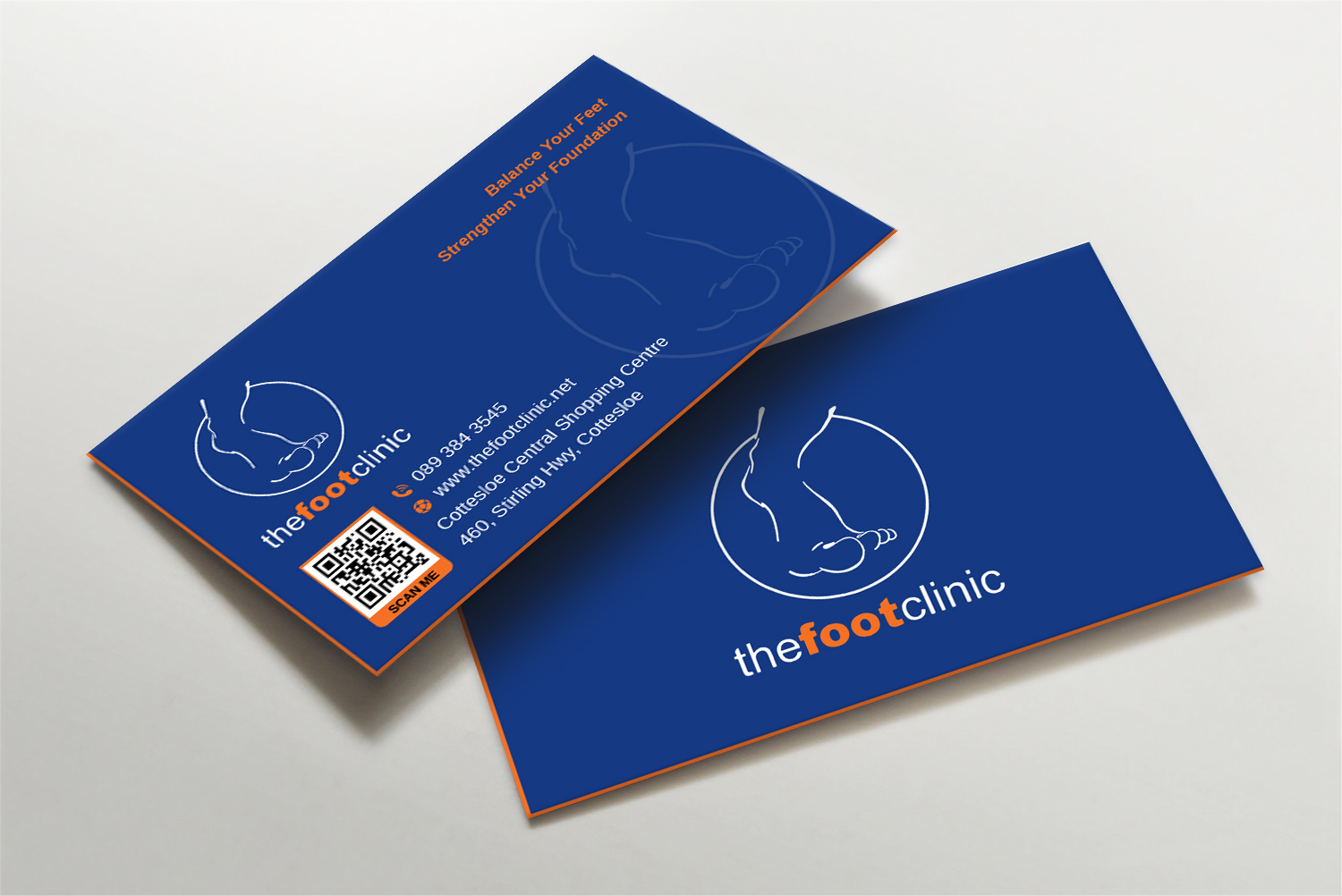 Business Card Design by LAXMI DESIGNHUB for The Foot Clinic | Design #31159833
