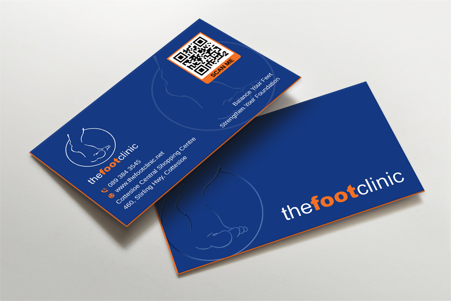 Business Card Design by LAXMI DESIGNHUB for The Foot Clinic | Design #31159834