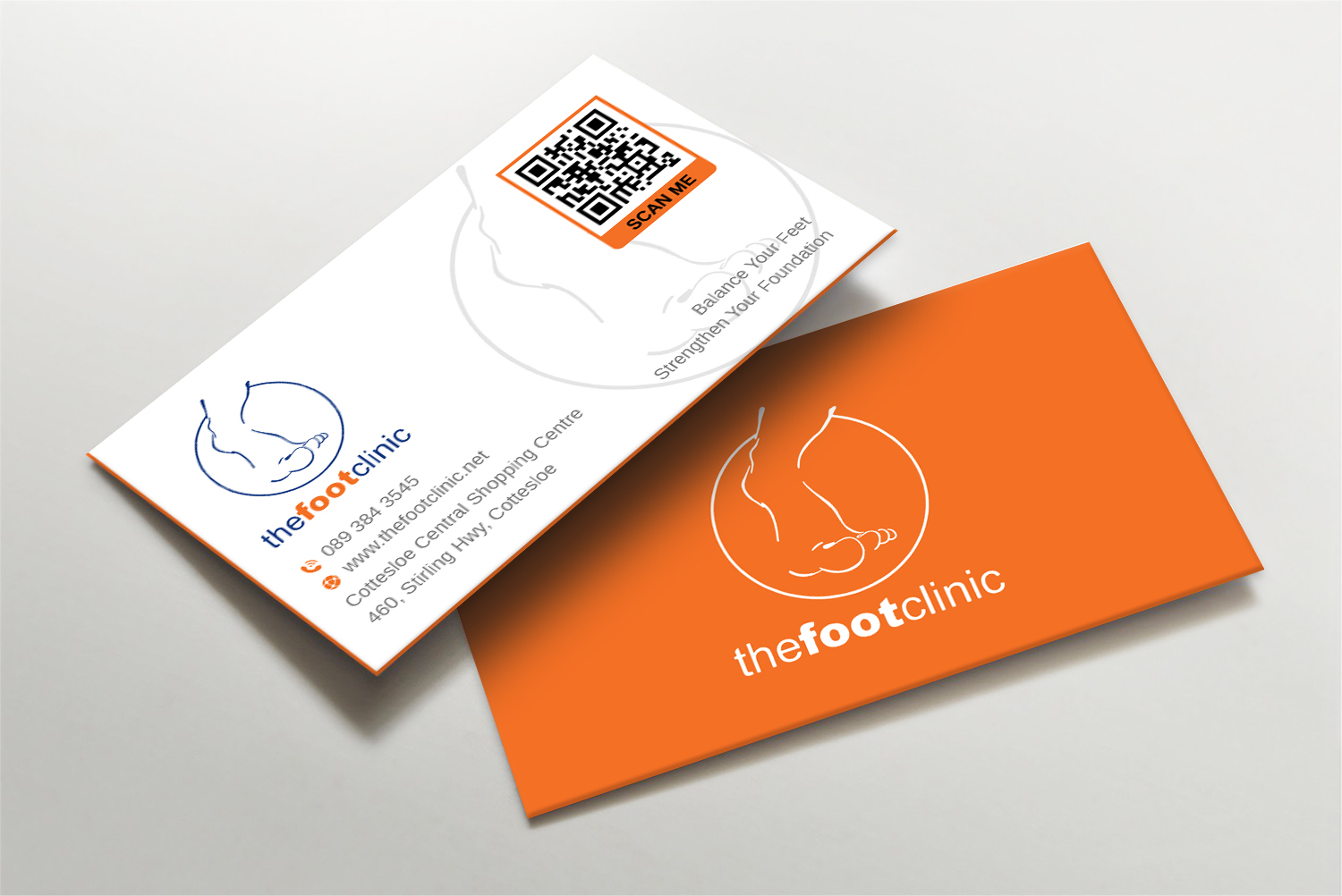 Business Card Design by LAXMI DESIGNHUB for The Foot Clinic | Design #31159839