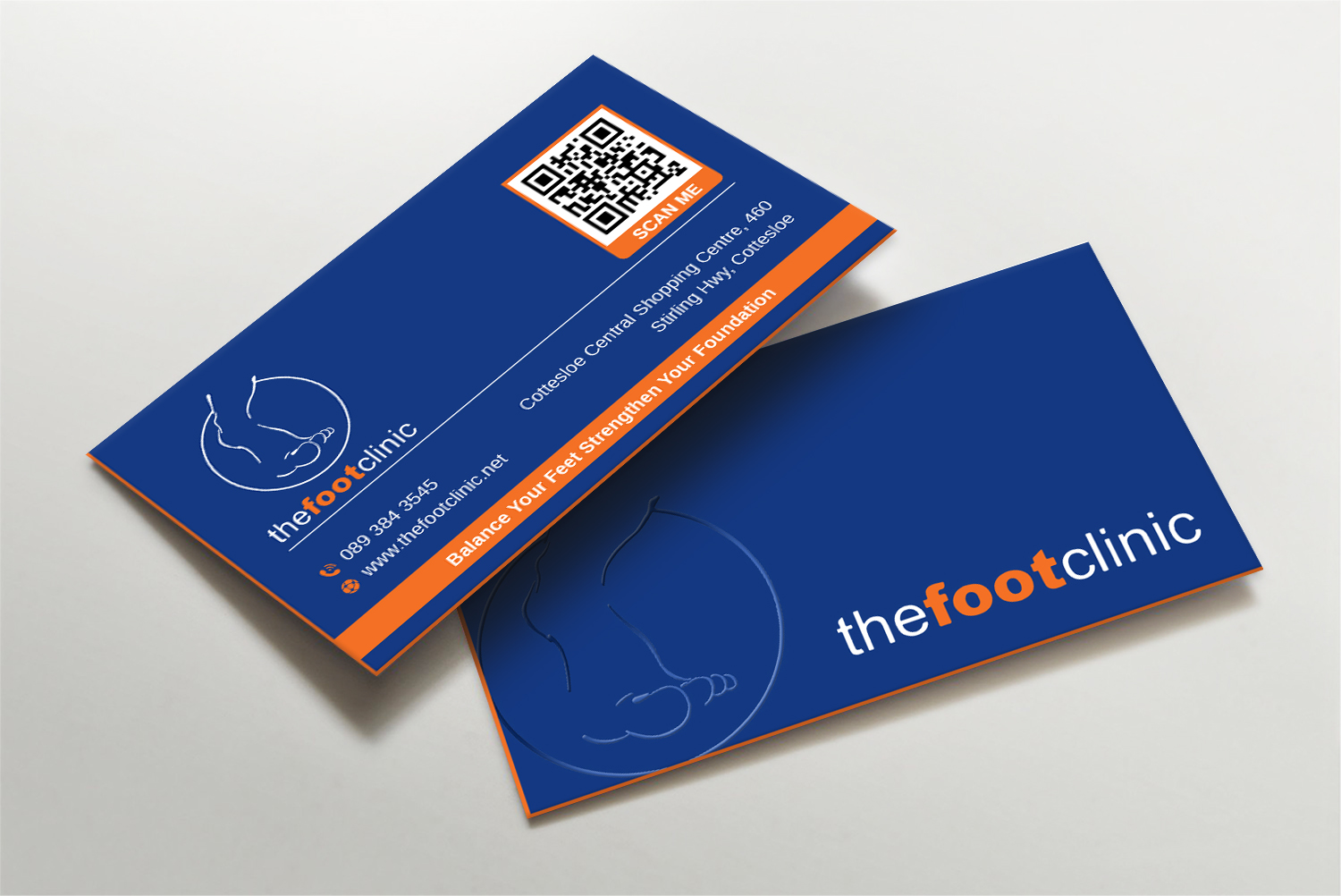 Business Card Design by LAXMI DESIGNHUB for The Foot Clinic | Design #31159846
