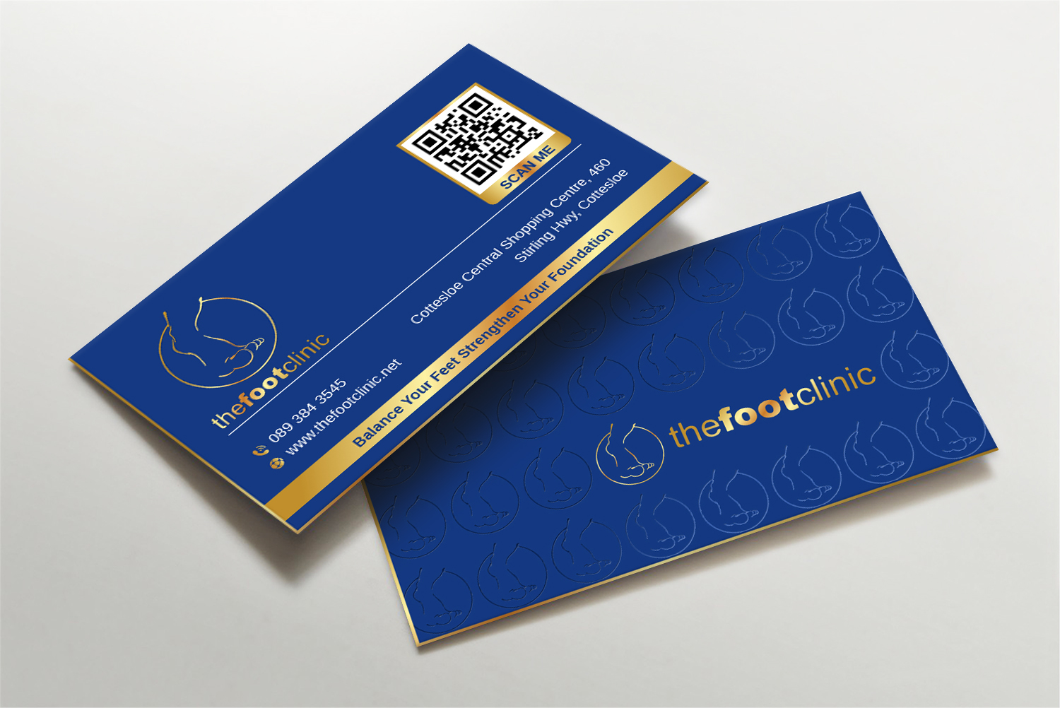 Business Card Design by LAXMI DESIGNHUB for The Foot Clinic | Design #31166169