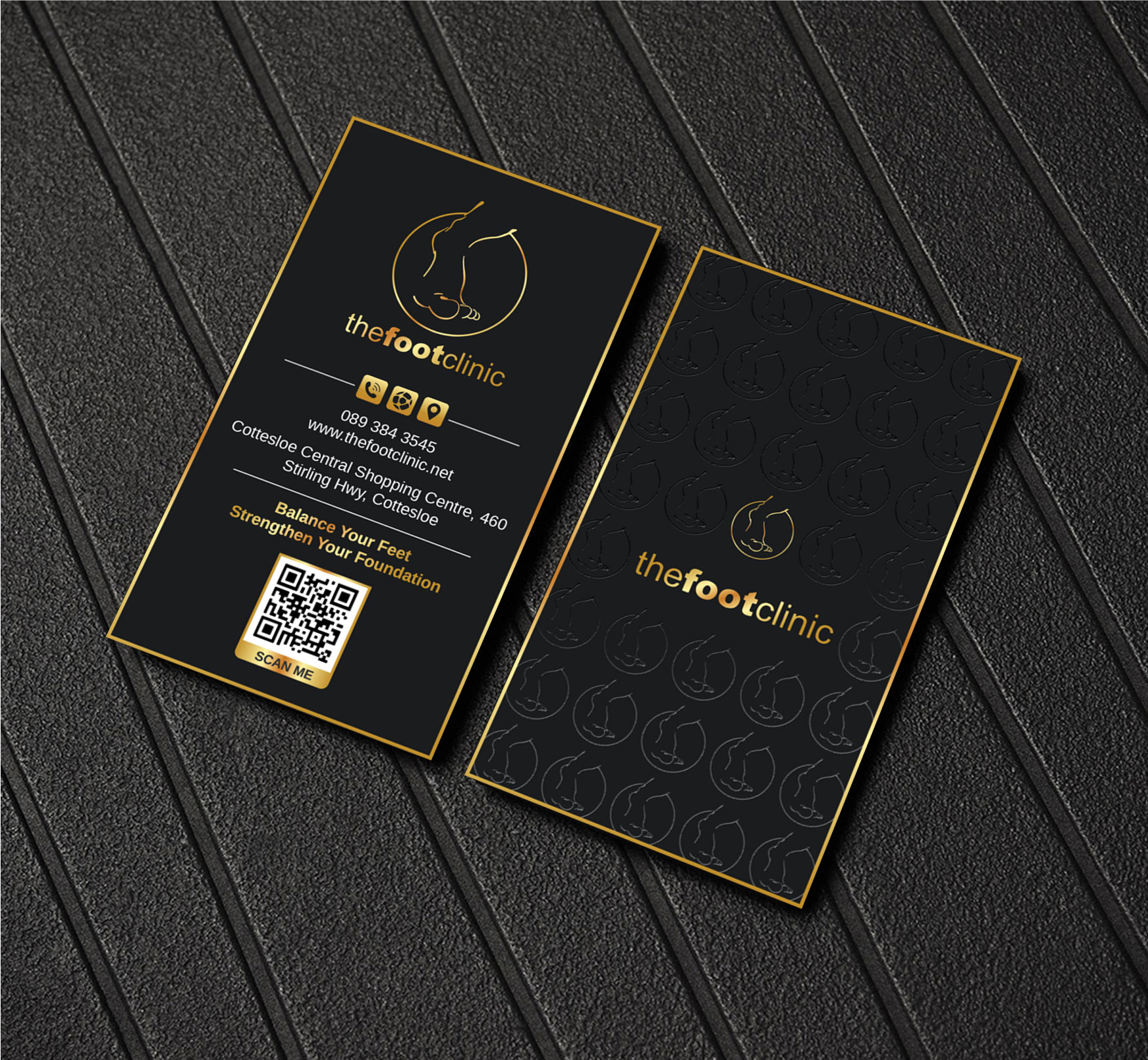 Business Card Design by LAXMI DESIGNHUB for The Foot Clinic | Design #31166323