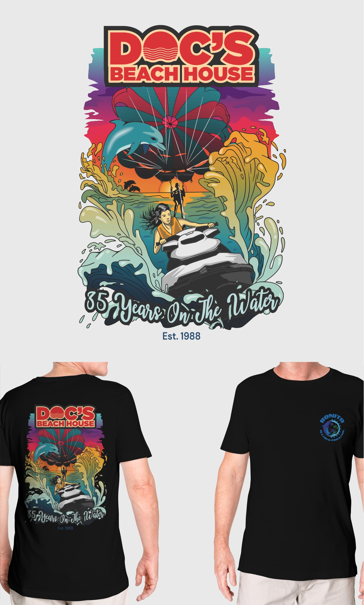 Diseño de Camiseta por Rawpis para Bonita Jet Ski & Parasail  | Diseño #31215891