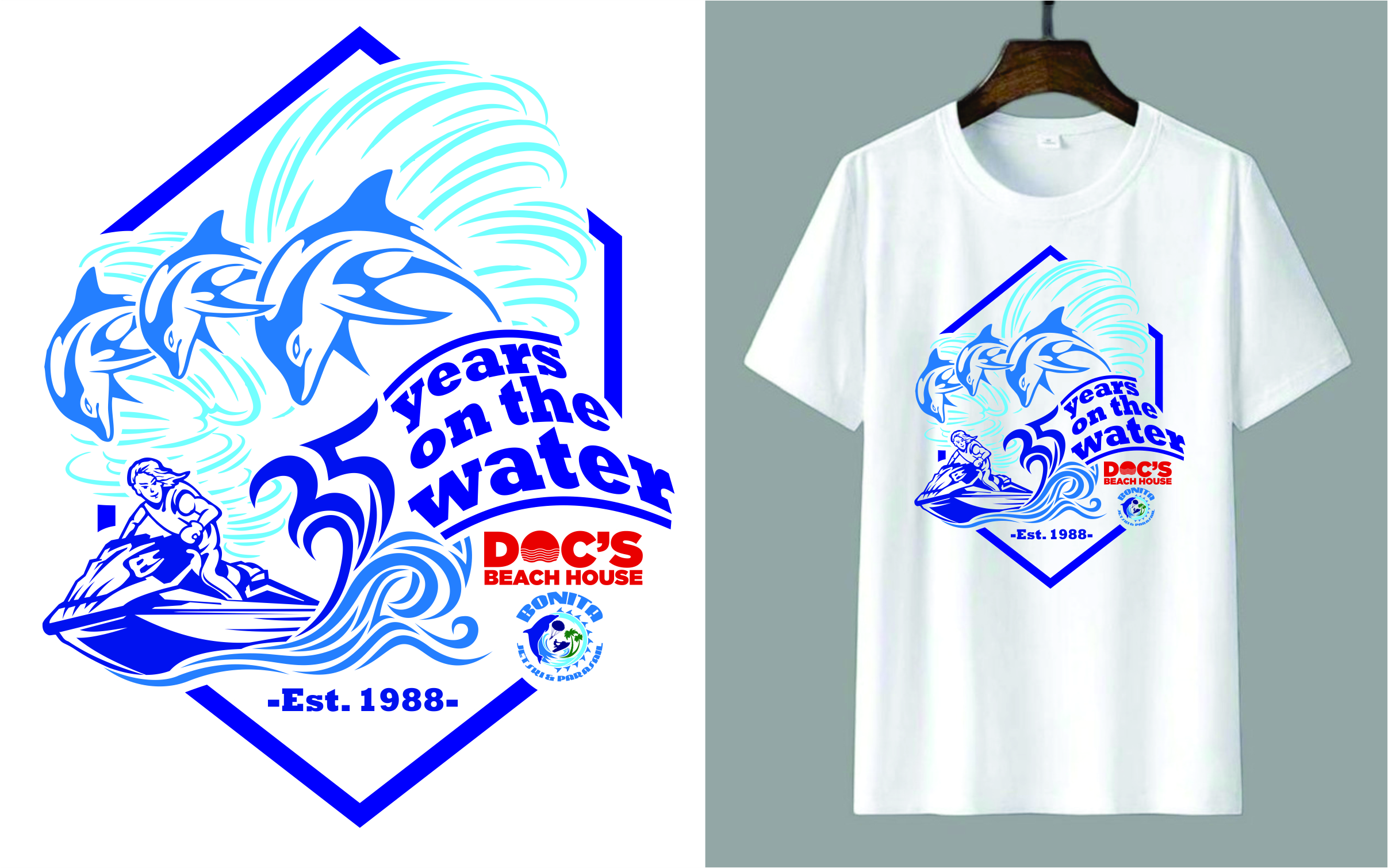 Diseño de Camiseta por Den Bagus para Bonita Jet Ski & Parasail  | Diseño #31180298