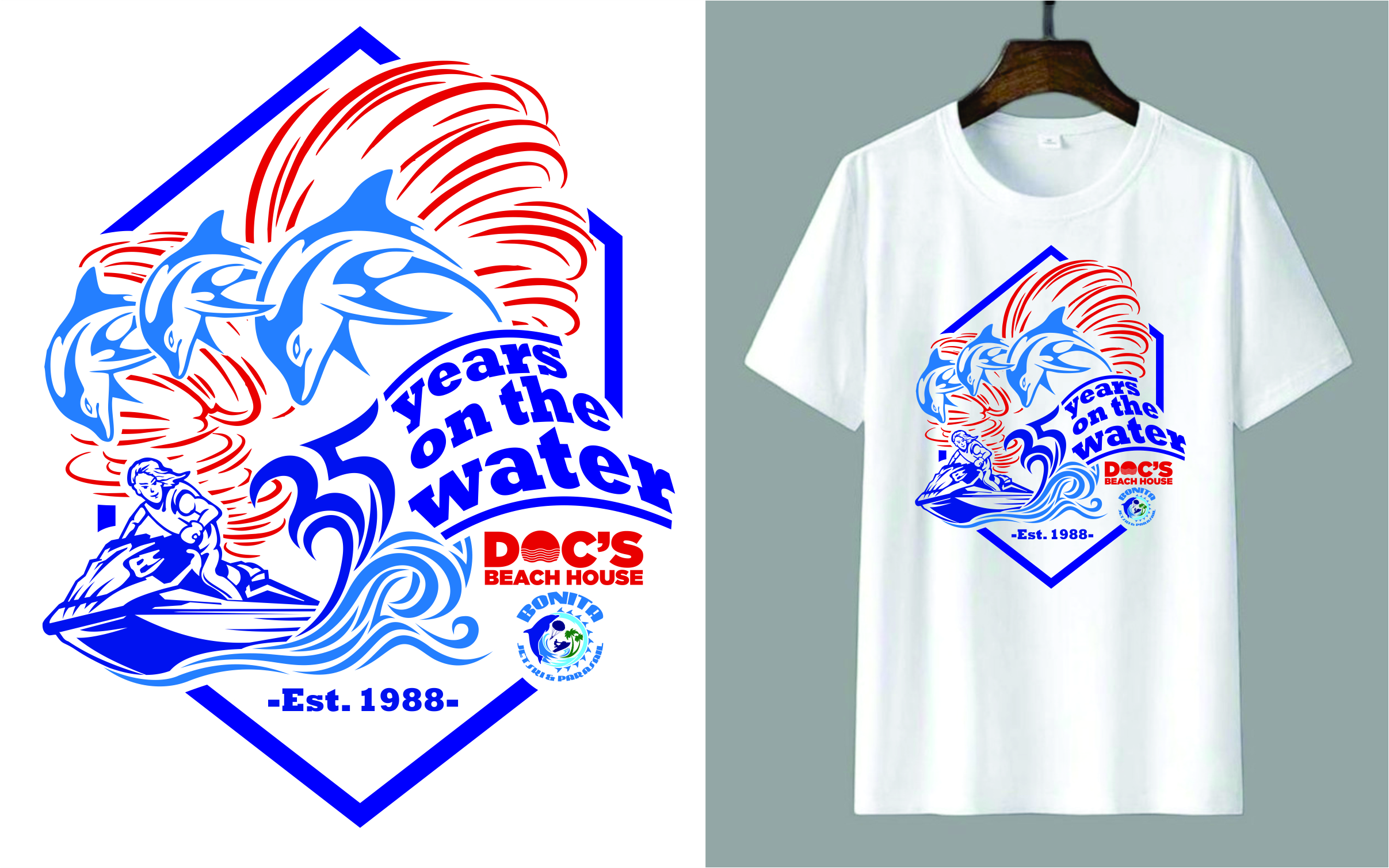 T-Shirt-Design von Den Bagus für Bonita Jet Ski & Parasail  | Design #31192452