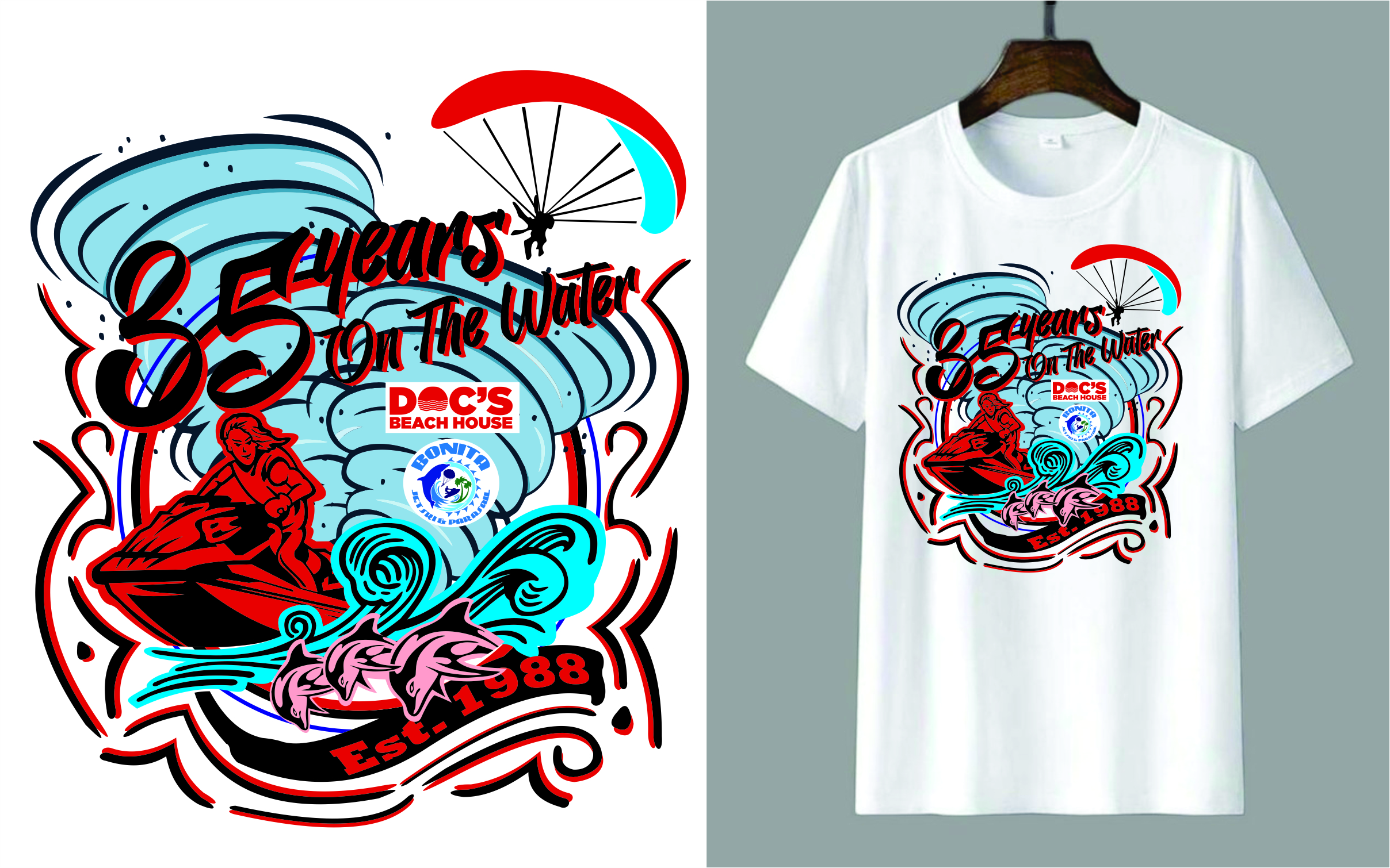 T-Shirt-Design von Den Bagus für Bonita Jet Ski & Parasail  | Design #31193212