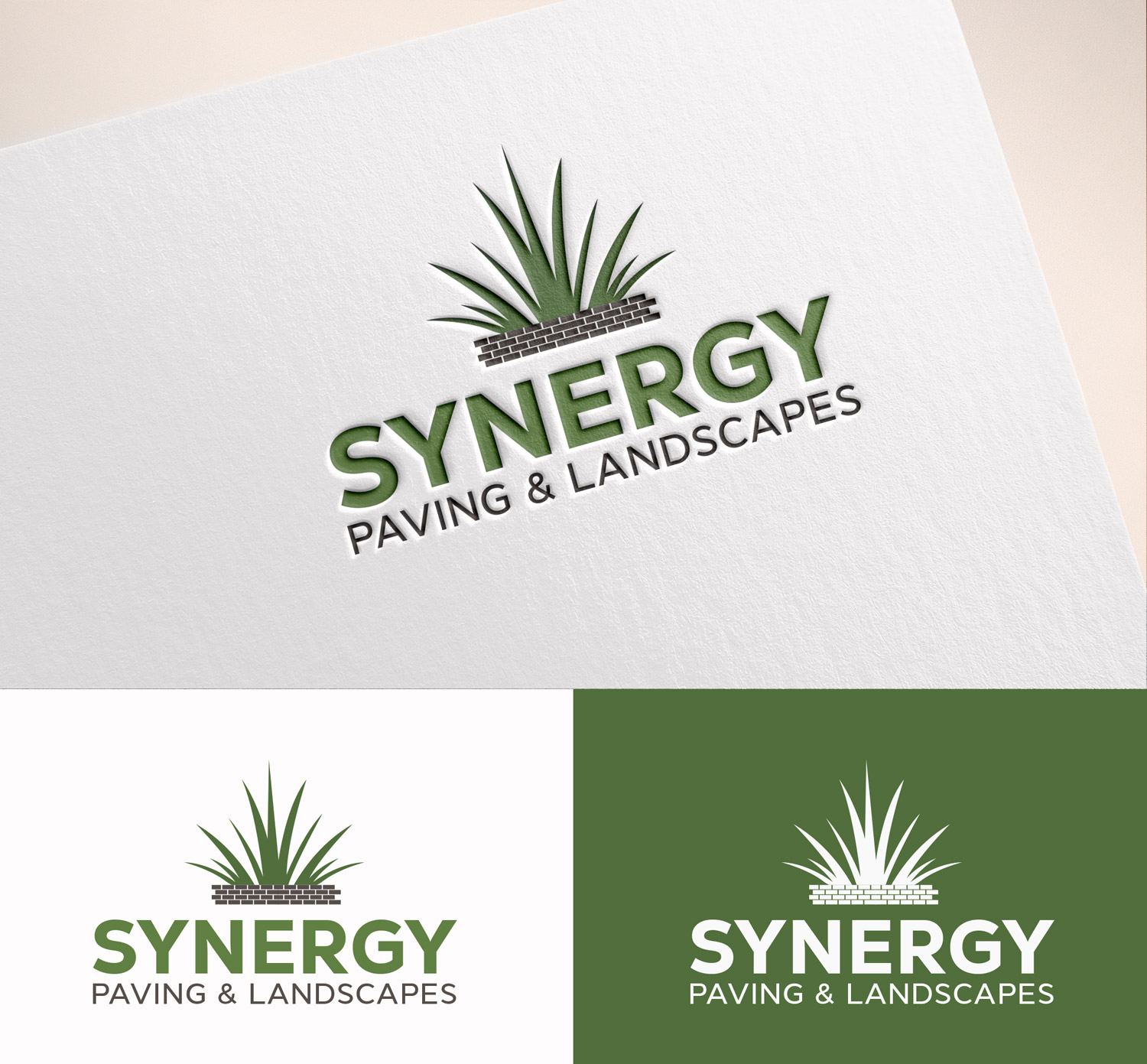 Logo Design by M Art & Design for Synergy Paving & Landscapes | Design #31174778