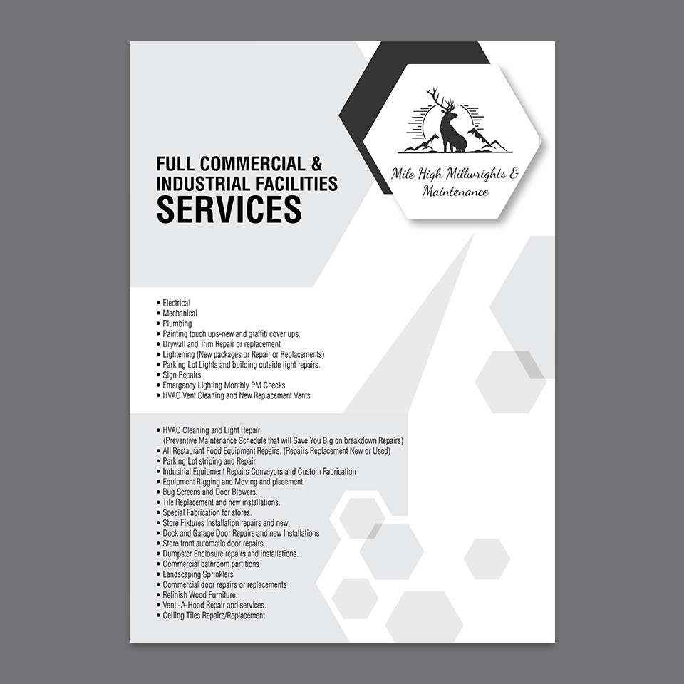 Flyer Design by YourLogoMaster for Mile High Millwrights and Maintenance | Design #31191666