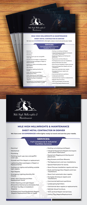 Flyer Design by creativemood438 for Mile High Millwrights and Maintenance | Design: #31182078