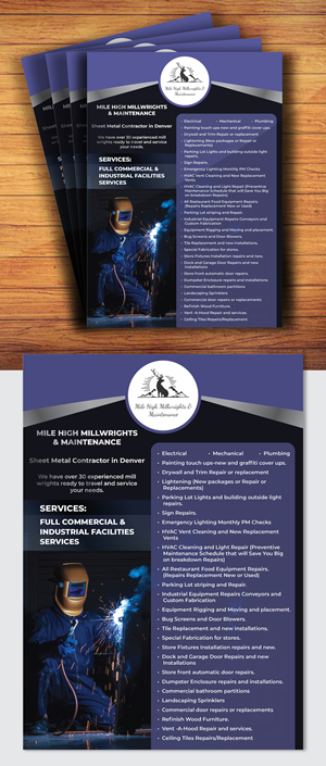 Flyer Design by creativemood438 for Mile High Millwrights and Maintenance | Design: #31182079