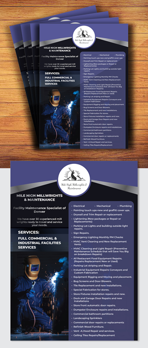 Flyer Design by creativemood438 for Mile High Millwrights and Maintenance | Design: #31190160
