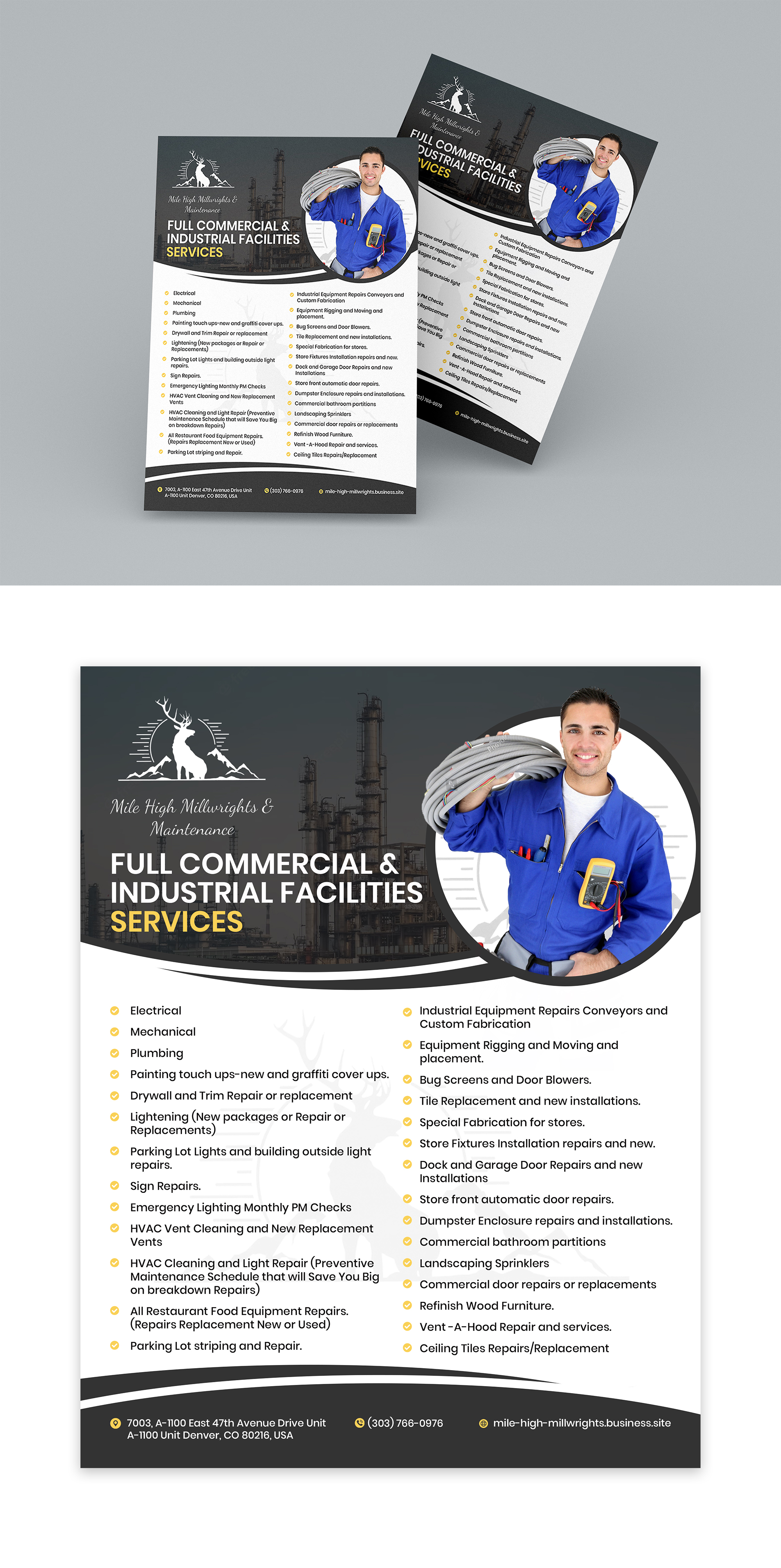 Flyer Design by debdesign for Mile High Millwrights and Maintenance | Design #31194536