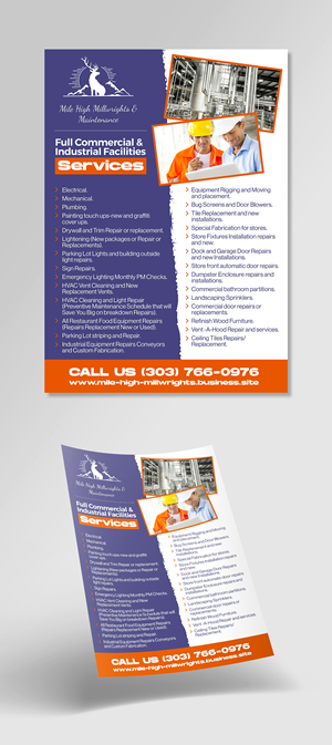Flyer Design by Graphic Guy for Mile High Millwrights and Maintenance | Design: #31190247