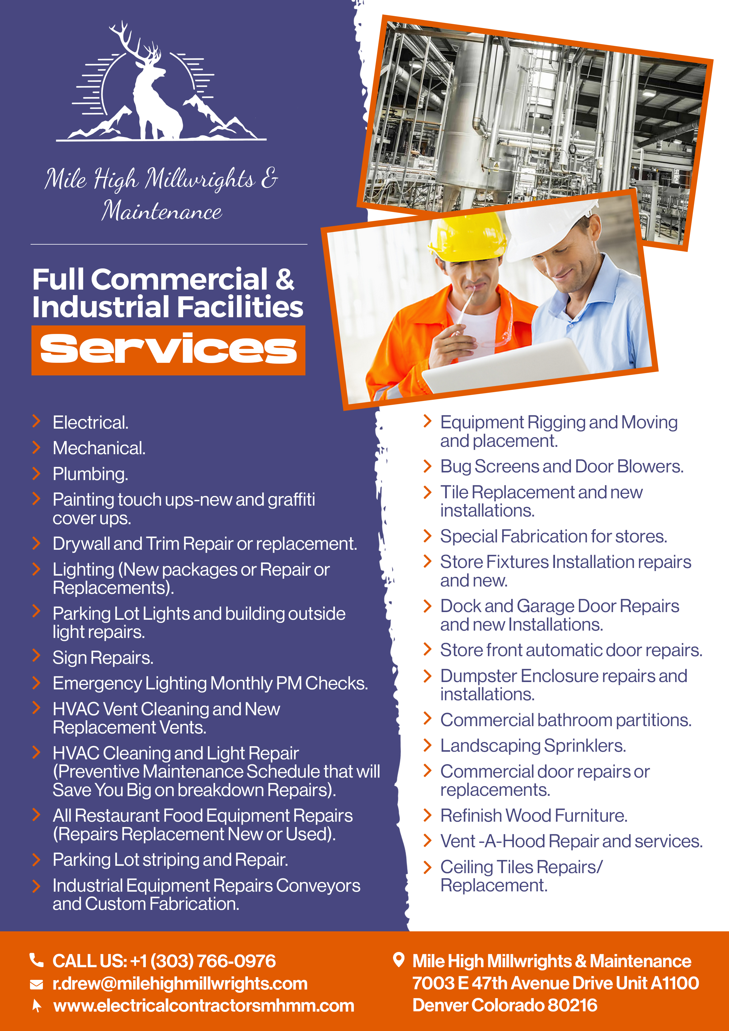 Flyer Design by Graphic Guy for Mile High Millwrights and Maintenance | Design #31307520