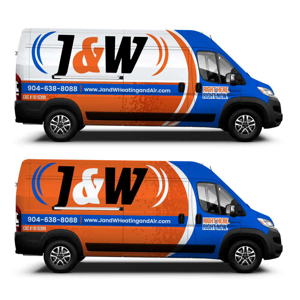 Car Wrap Design by Yoga Tri for J&W Heating and Air | Design #31217418