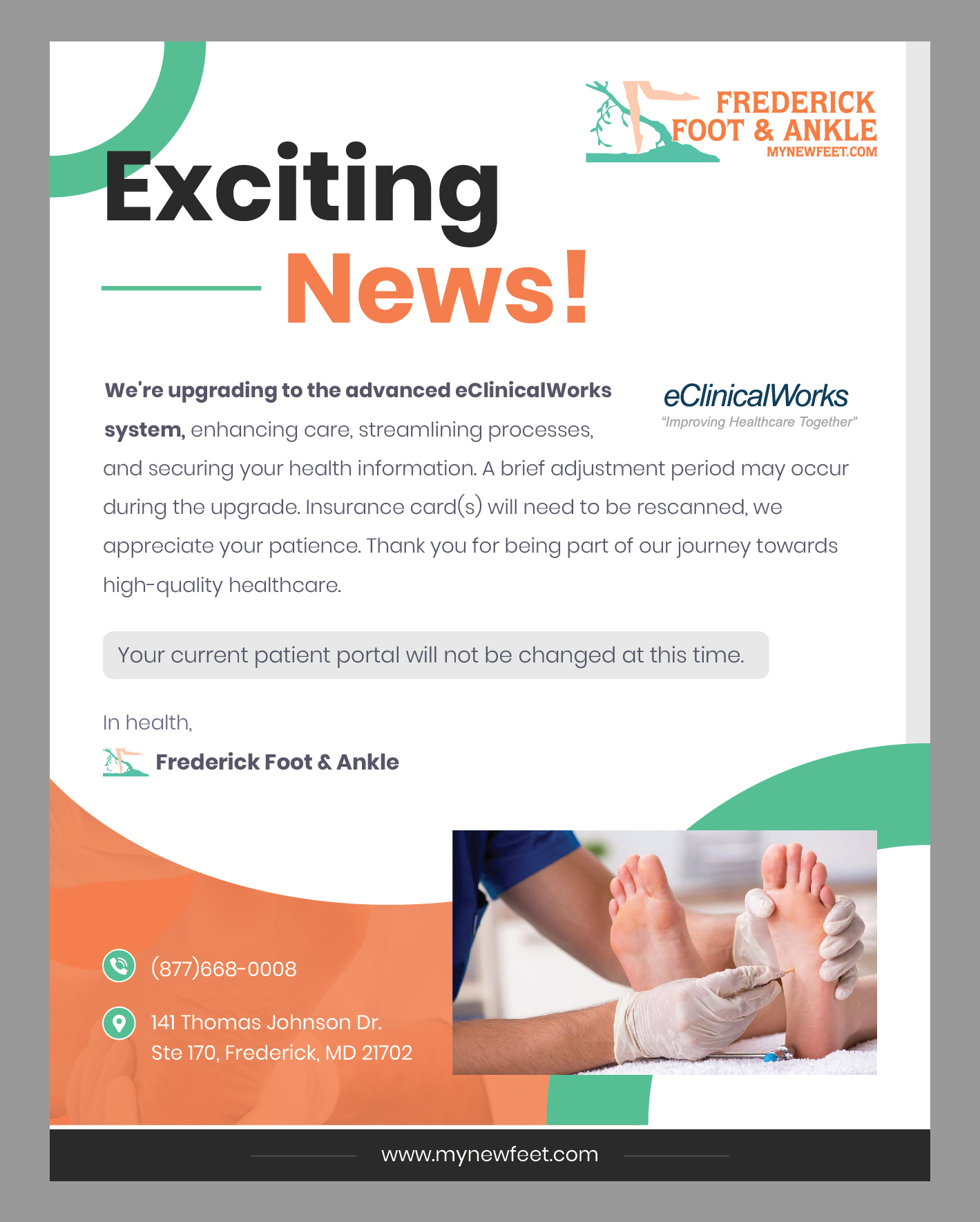 Diseño de Flyer por Mikai!13 para Frederick Foot & Ankle | Diseño #31212330