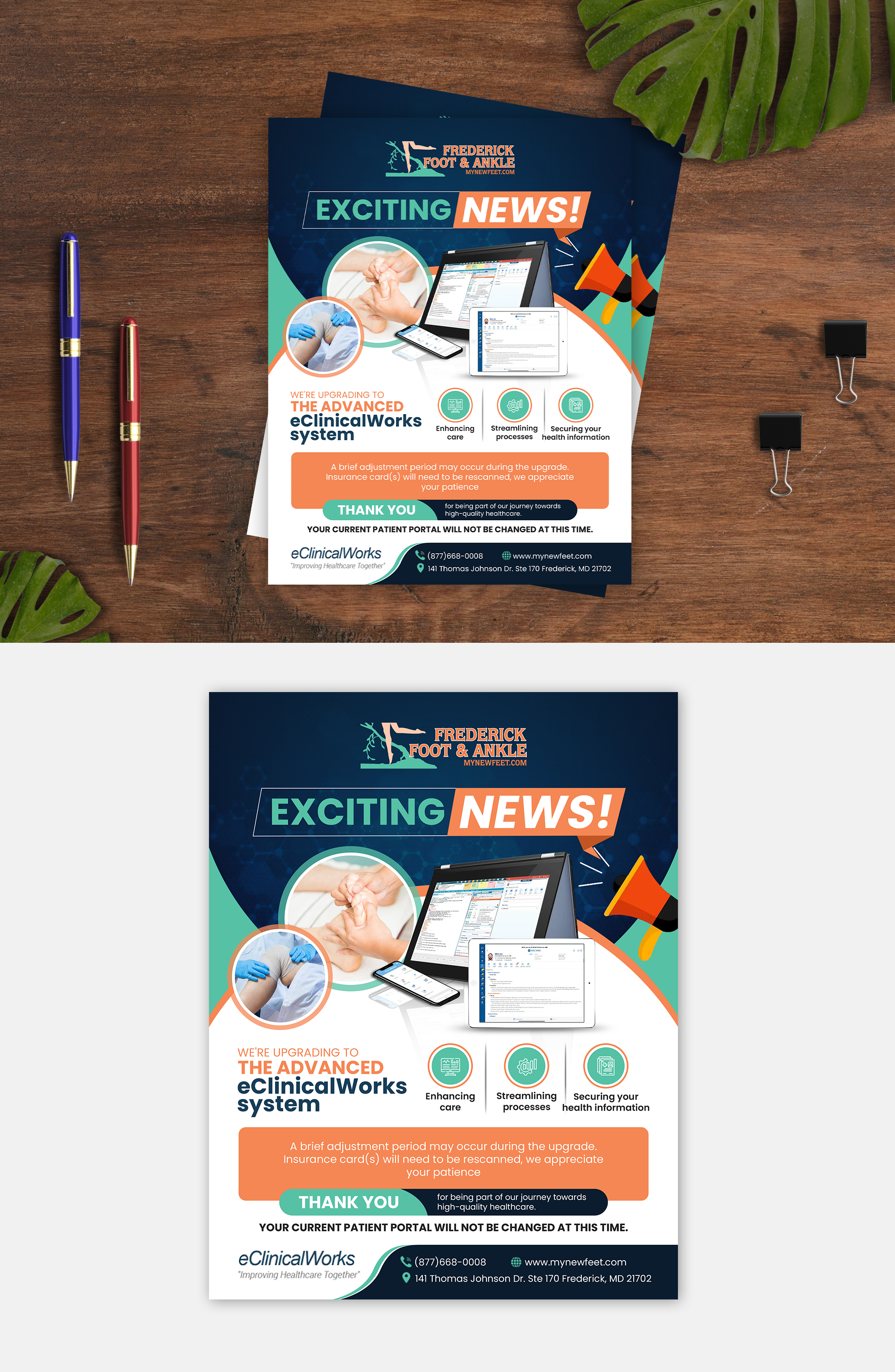 Diseño de Flyer por debdesign para Frederick Foot & Ankle | Diseño #31212655