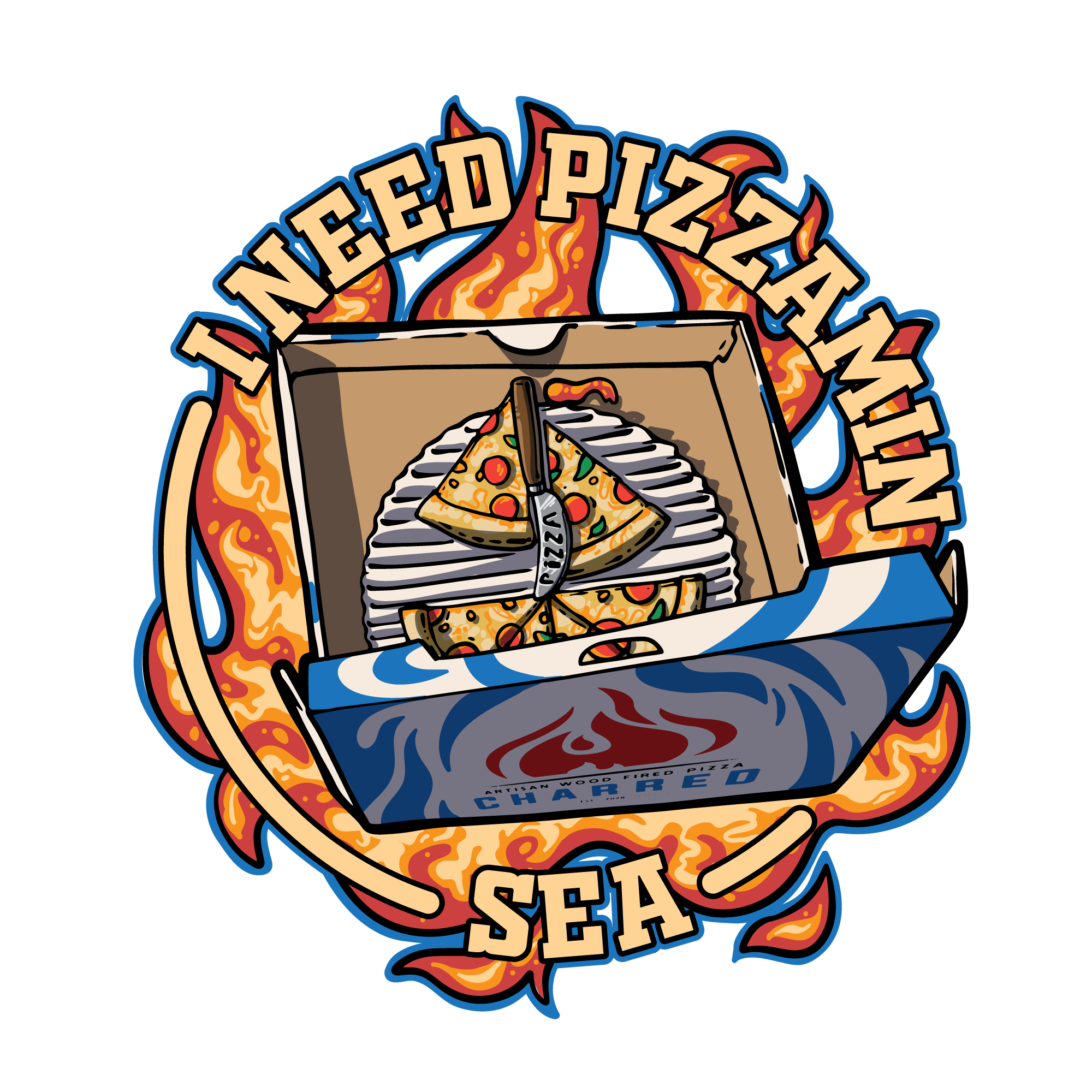 Design de T-shirt par hanartall pour Charred Artisan Wood Fired Pizza | Design #31232771