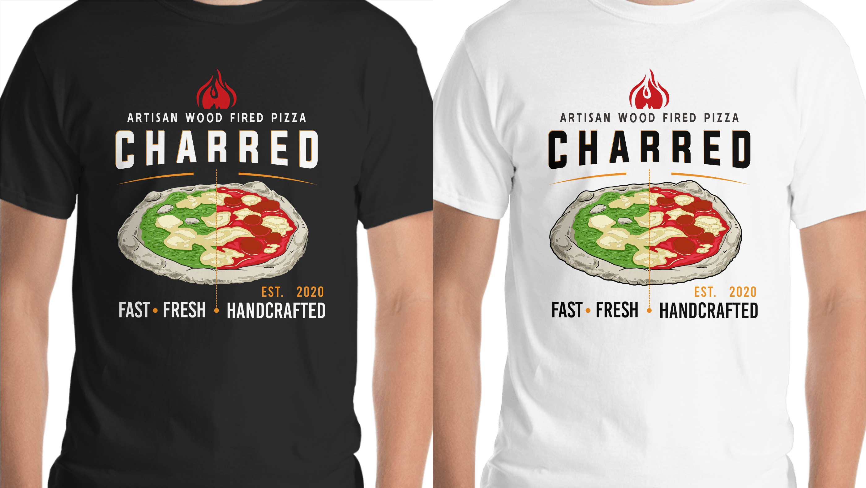 T-shirt Design by Yakuza20 for Charred Artisan Wood Fired Pizza | Design #31232735
