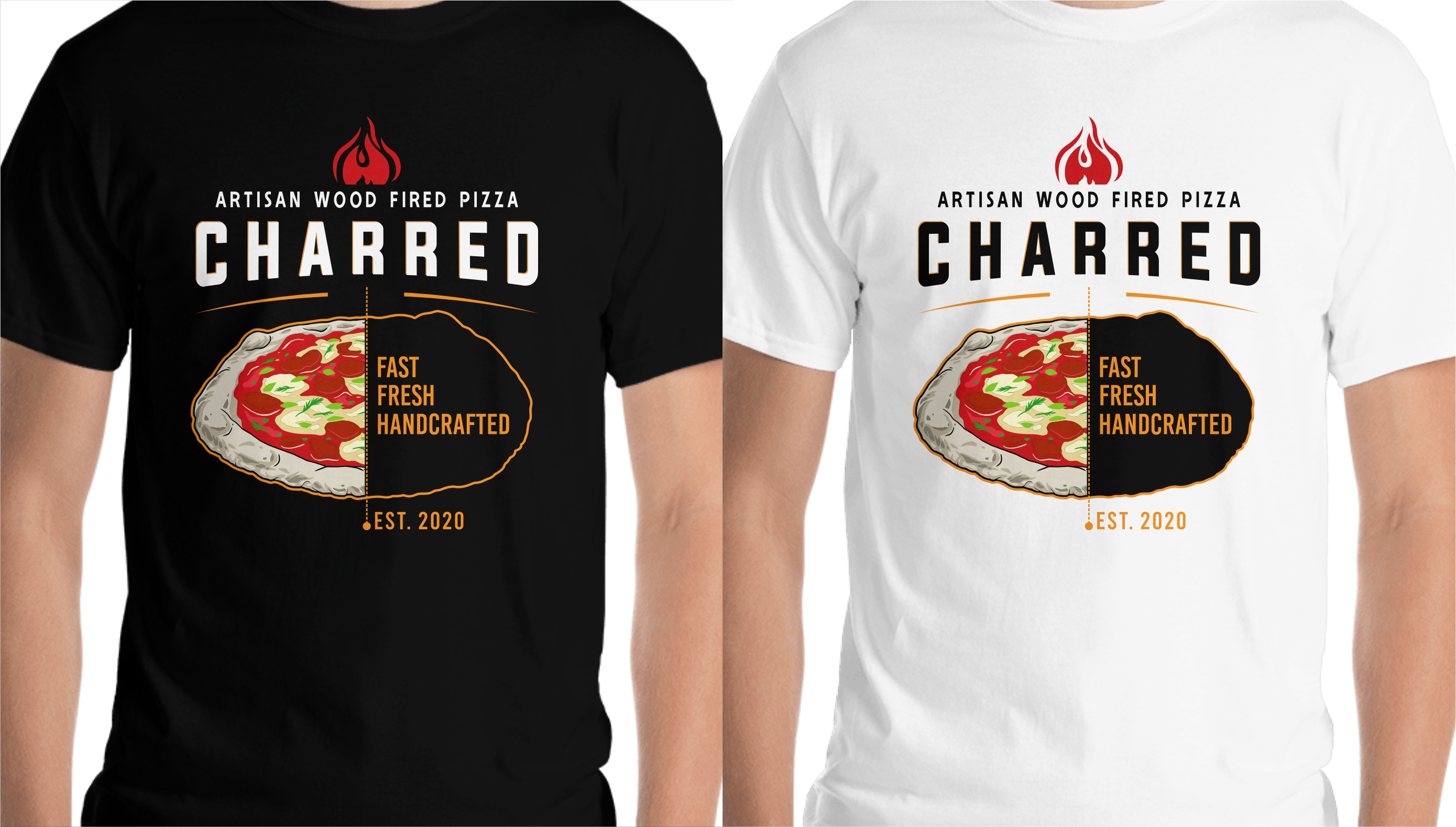 T-shirt Design by Yakuza20 for Charred Artisan Wood Fired Pizza | Design #31232869
