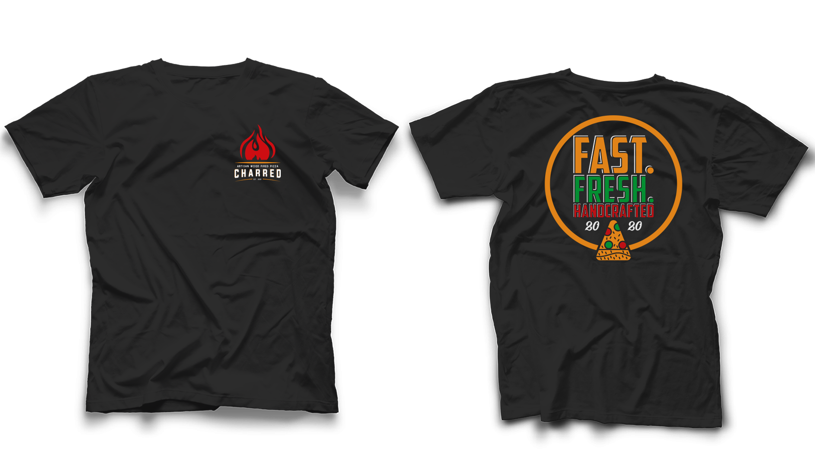 T-shirt Design by Feni:) for Charred Artisan Wood Fired Pizza | Design #31234553