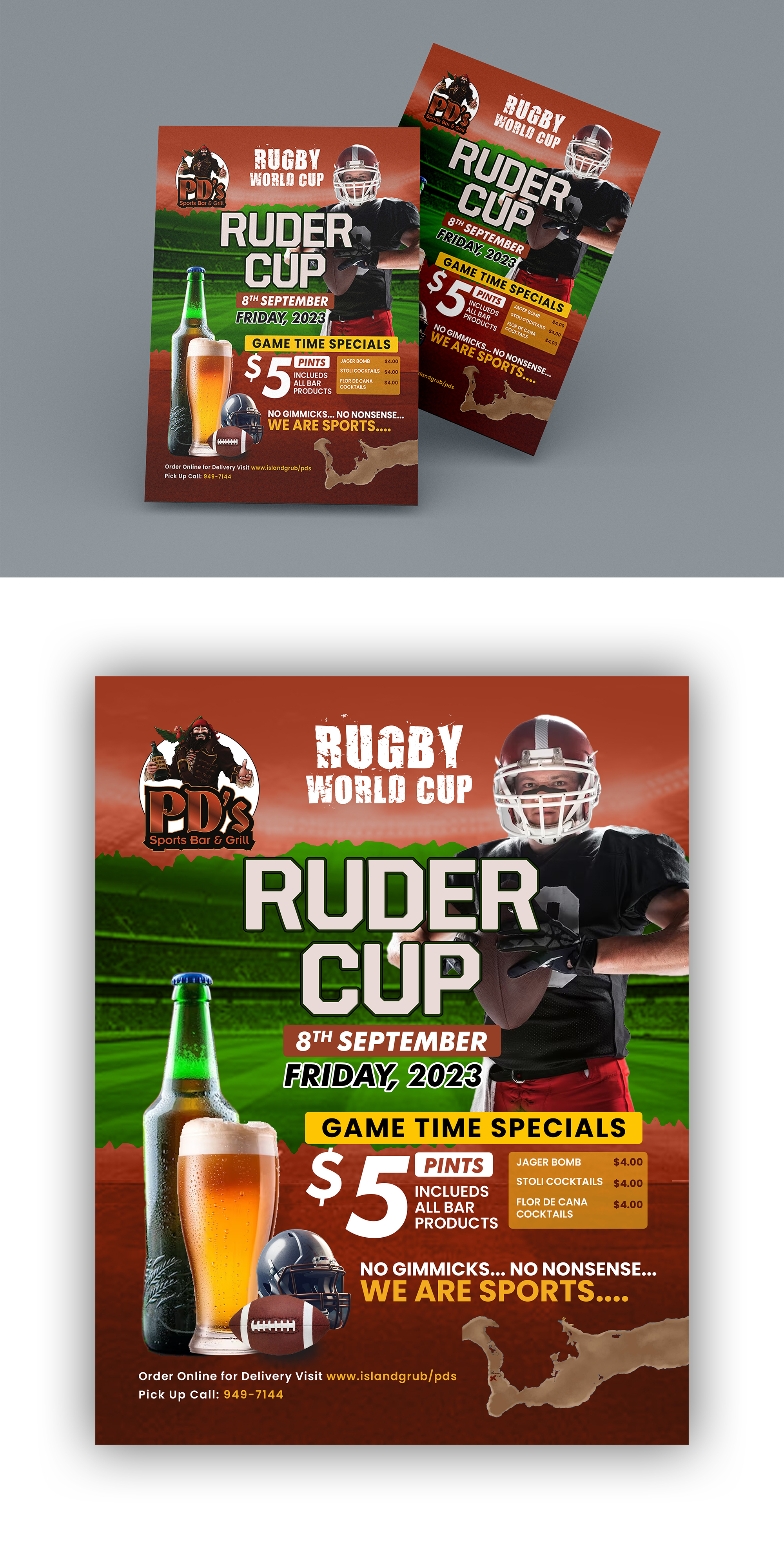 Diseño de Flyer por debdesign para PD's Sporst Bar & Grill | Diseño #31220661