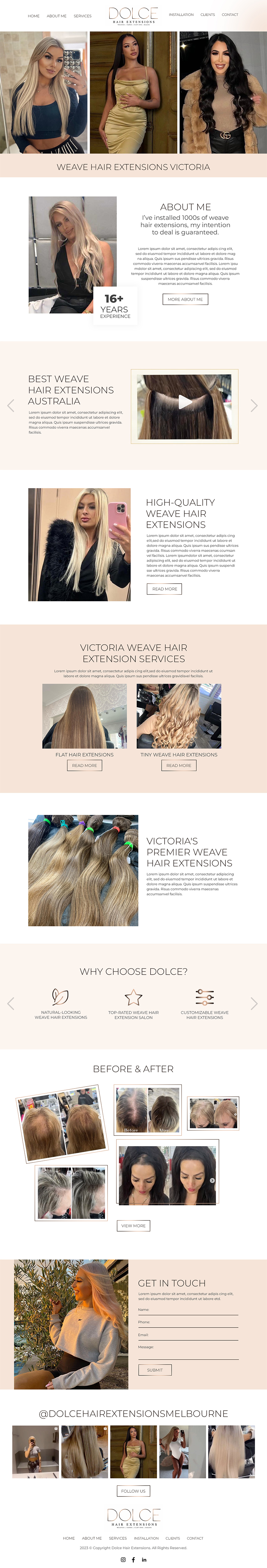 Diseño Web por MAHABA para Dolce Extensions International  | Diseño #31250544