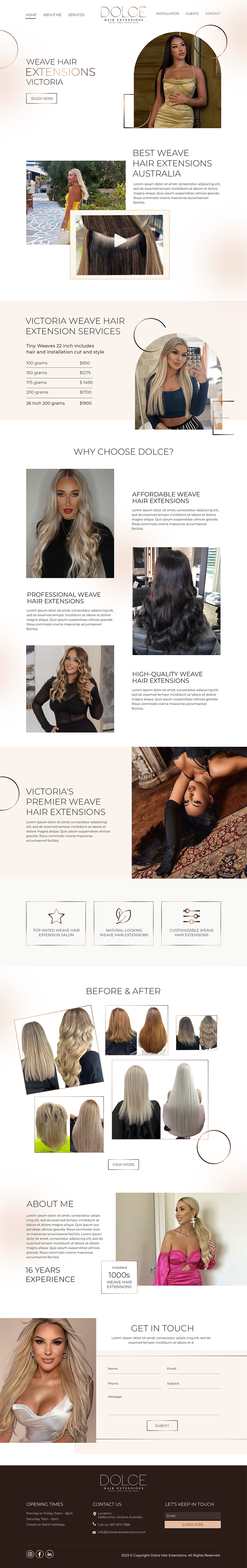 Web-Design von MAHABA für Dolce Extensions International  | Design #31274525