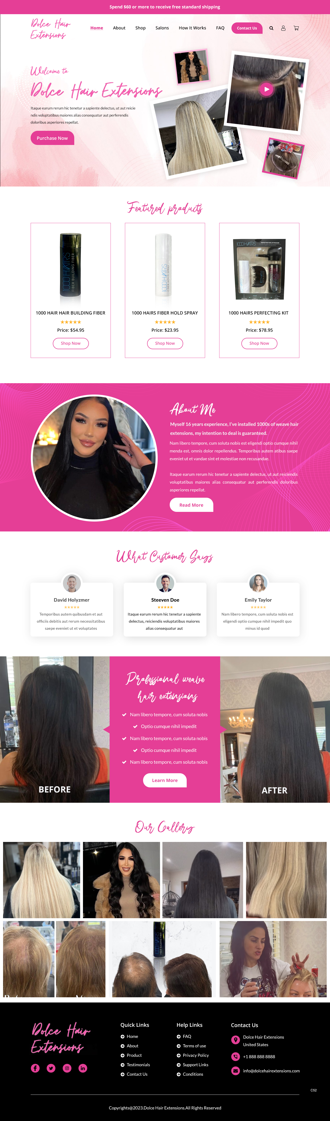 Web Design by pb for Dolce Extensions International  | Design #31235803