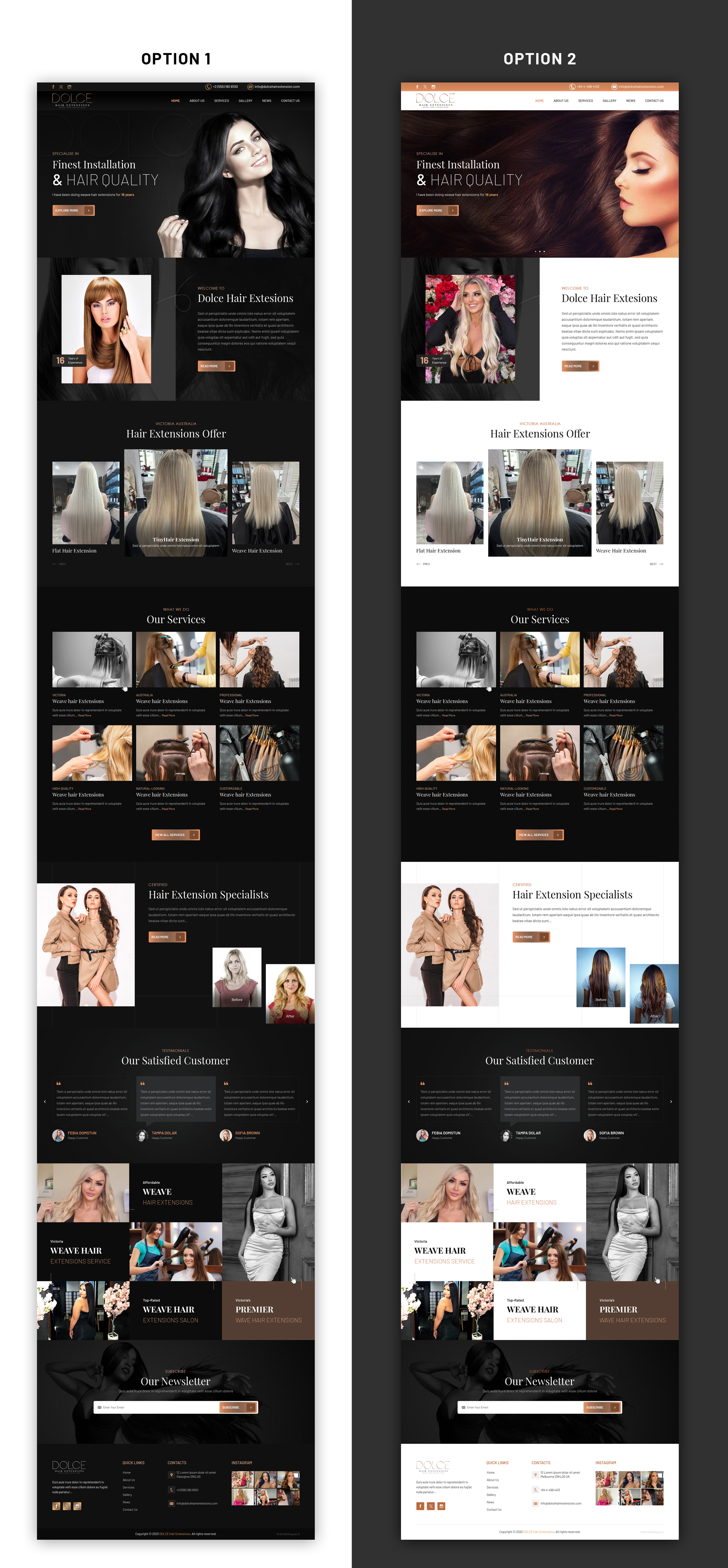 Web-Design von sai.designer87 für Dolce Extensions International  | Design #31270766