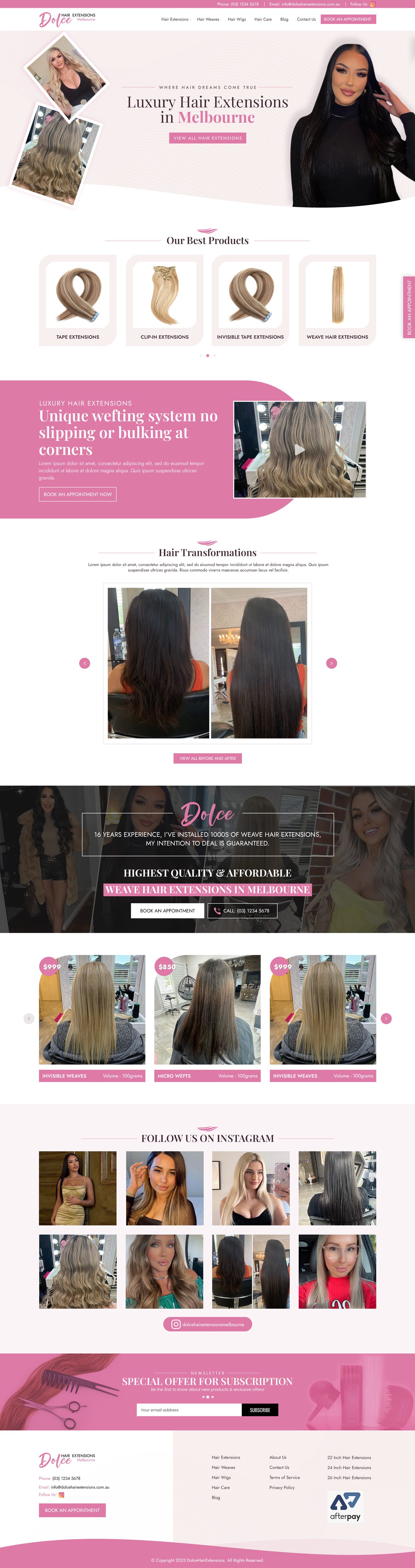 Web-Design von GigSoftPro für Dolce Extensions International  | Design #31247887